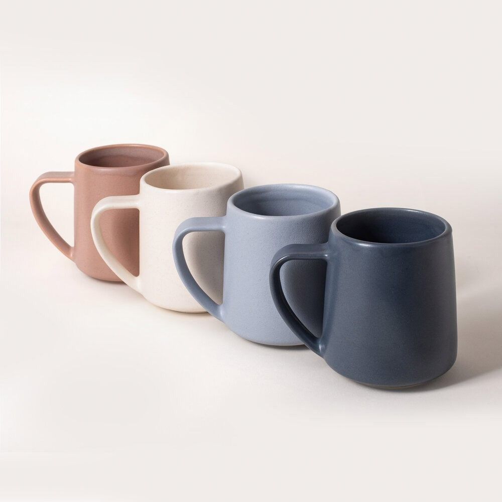 Matte Ceramic Coffee Mugs Set of 4 (Multi-Color)