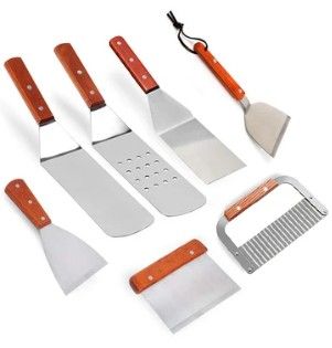 6 Pcs Stainless Steel Griddle Spatula Scraper Set