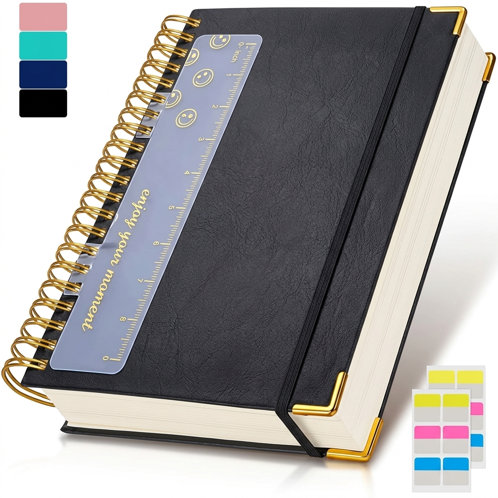 A5 Spiral Journal Notebook | Faux Leather Cover