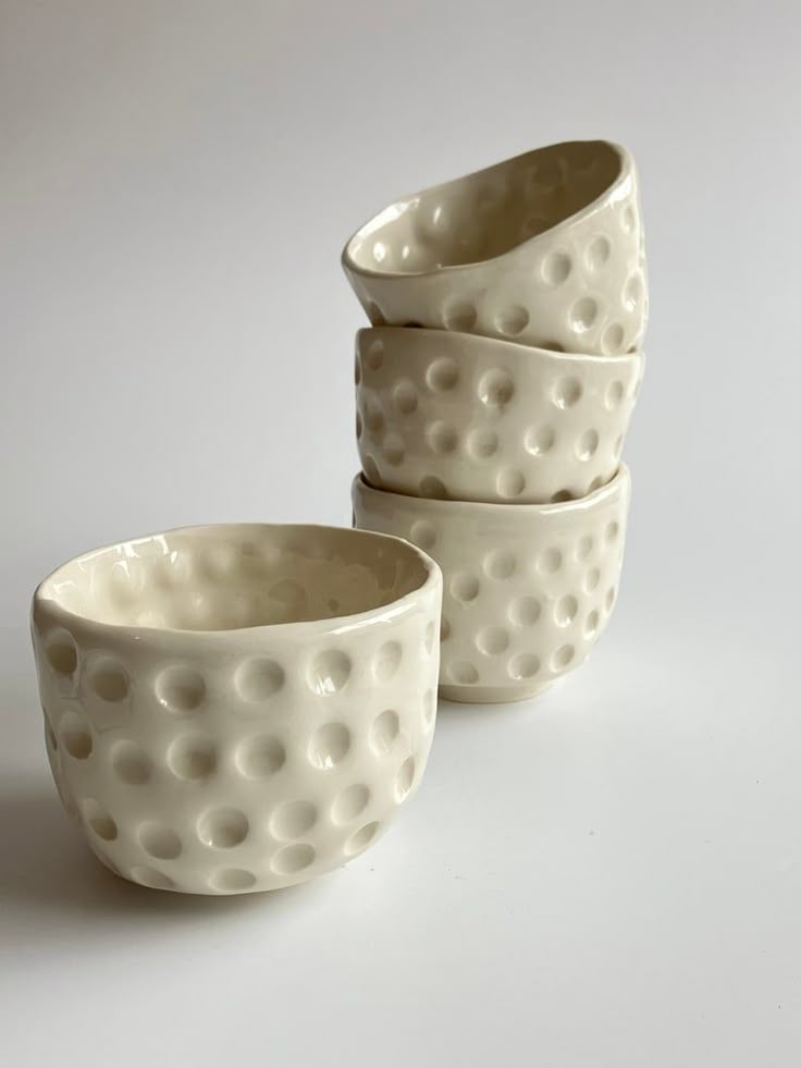 Textured Ceramic Snack Bowls Set of 4