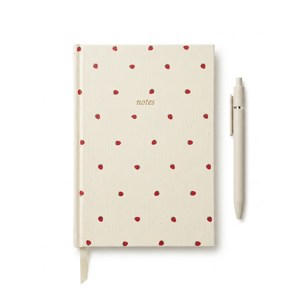 Cute Strawberry Notebook & Pen Set