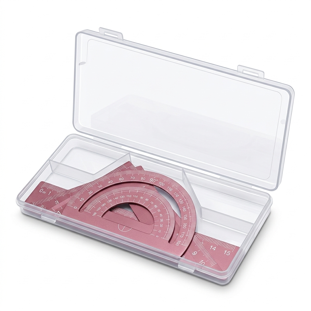 Rose Gold Metal Geometry Box Set for School & Office