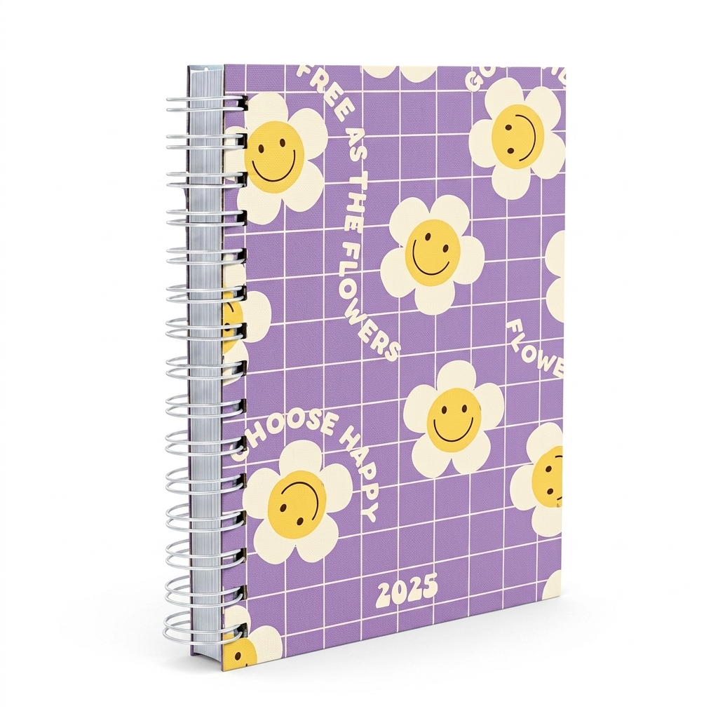 2025 Daisy Happy Vibes Spiral Planner Diary