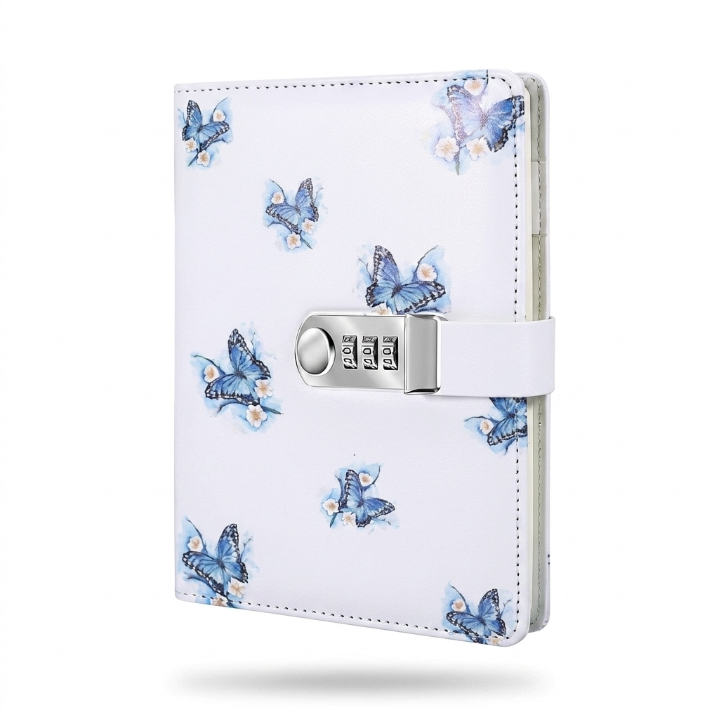 A5 Butterfly Locked Diary for Girls & Women