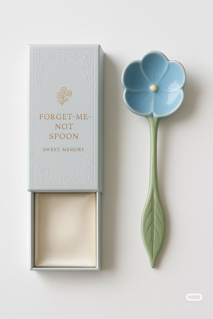 Ceramic Forget-Me-Not Spoon Gift Set