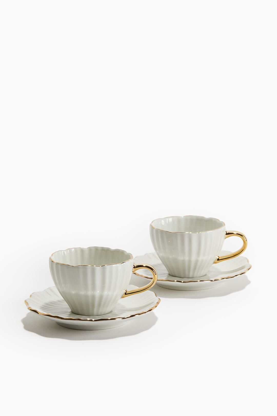Elegant Ceramic Tea Coffee Cup Saucer Set of 2