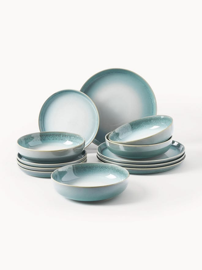 Ceramic Dinner Set | 14 Pc Plates & Bowls