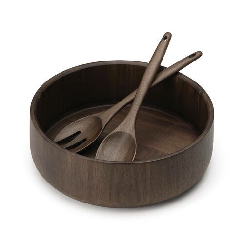 Wooden Salad Bowl Set with Servers | Kitchen Cookware