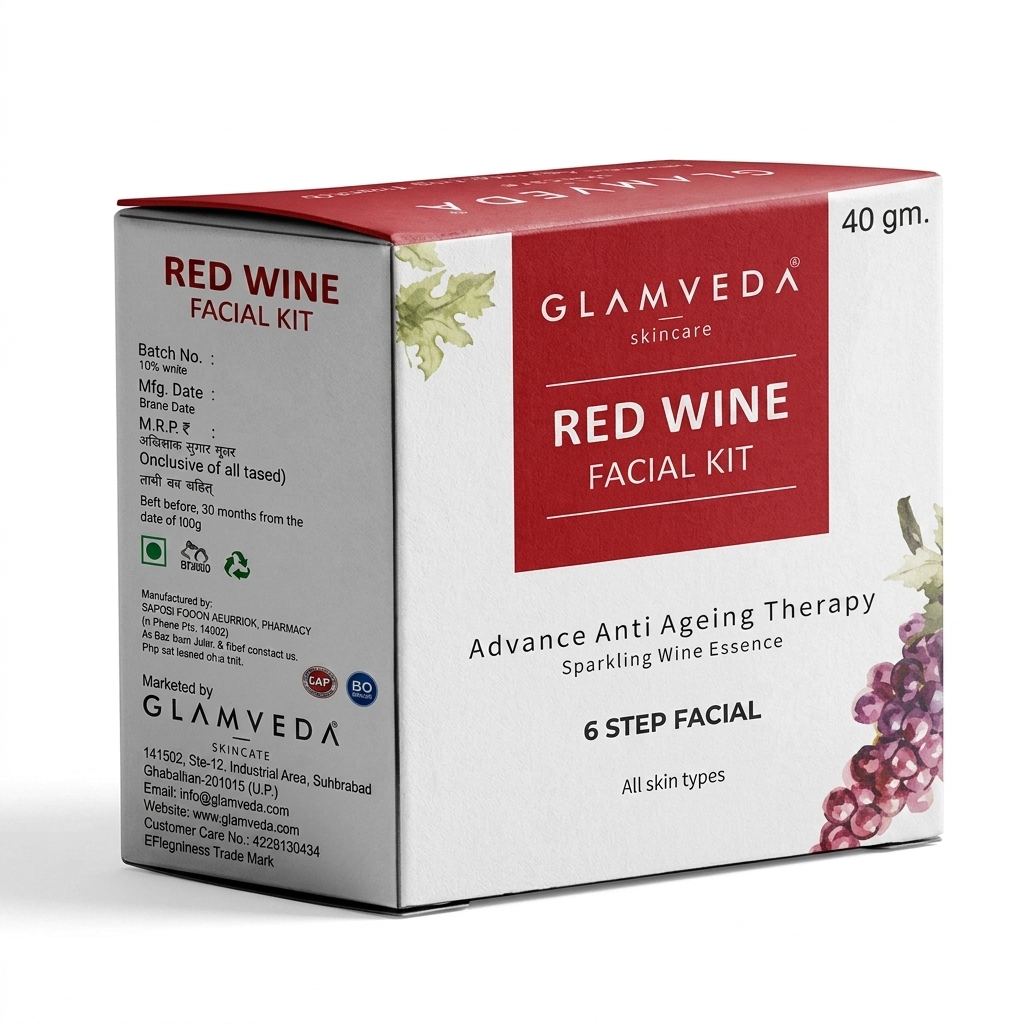 Glamveda Red Wine 6 Step Facial Kit 40gm