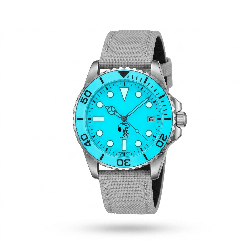 Snoopy Luminous Dial Diver Watch for Men