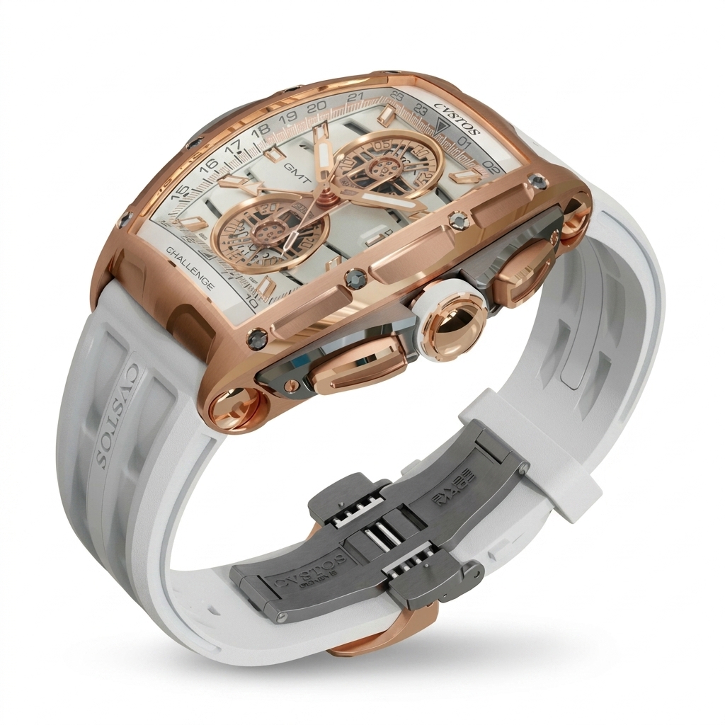 Mens Luxury Look Watch | White Rubber Strap