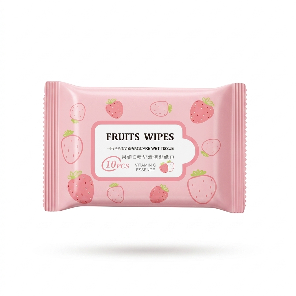 Strawberry Vitamin C Wet Wipes 10 Pcs