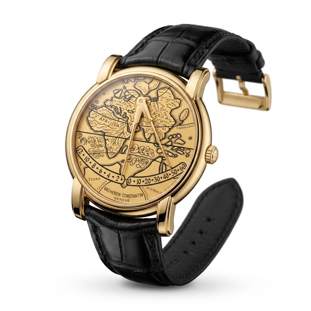 Vacheron Constantin Gold Map Dial Watch