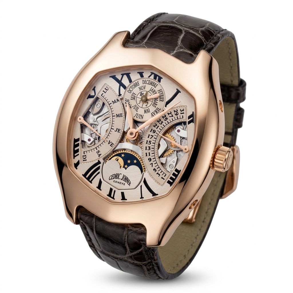 Cedric Johner Rose Gold Perpetual Calendar Watch