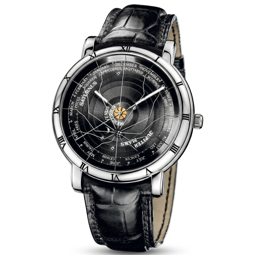 Men's Solar System Watch | Faux Leather Strap