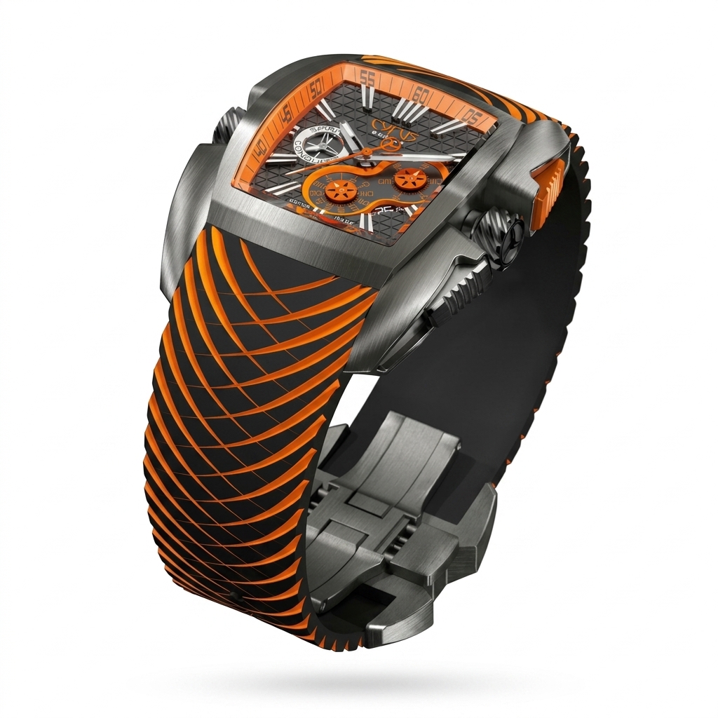 Cyrus Klepcys Chronograph Watch | Orange & Grey