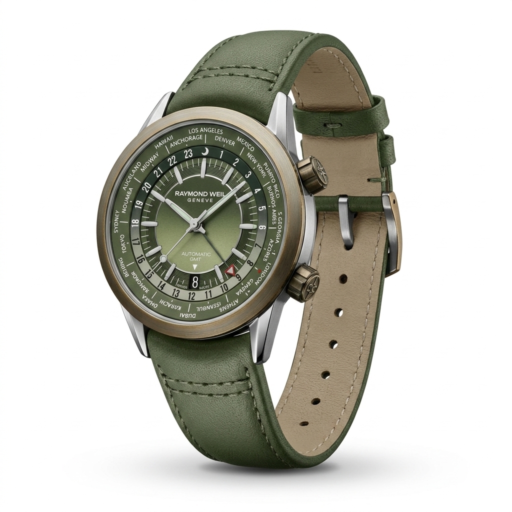 Raymond Weil Automatic GMT World Timer Watch
