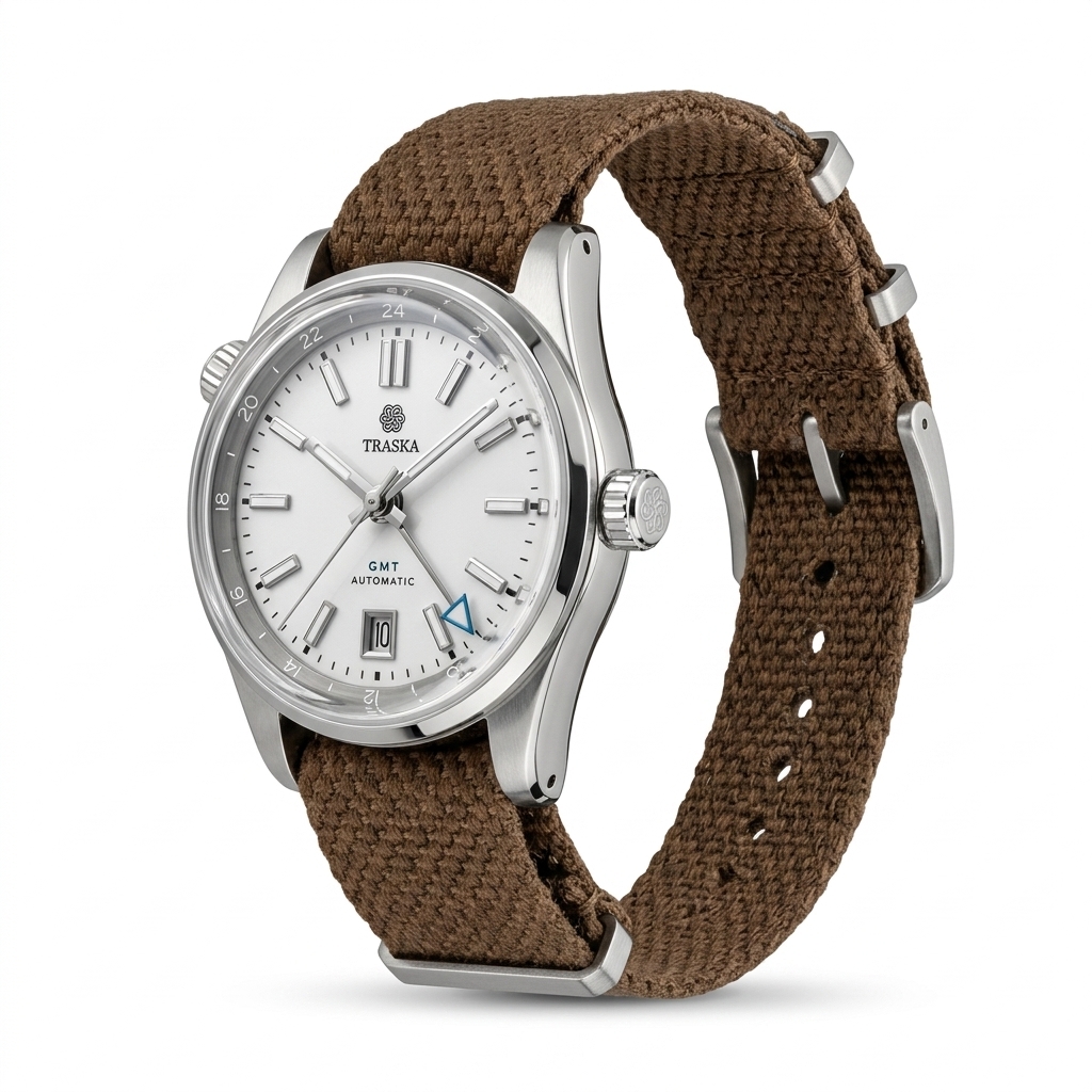 Traska GMT Automatic Watch | White Dial