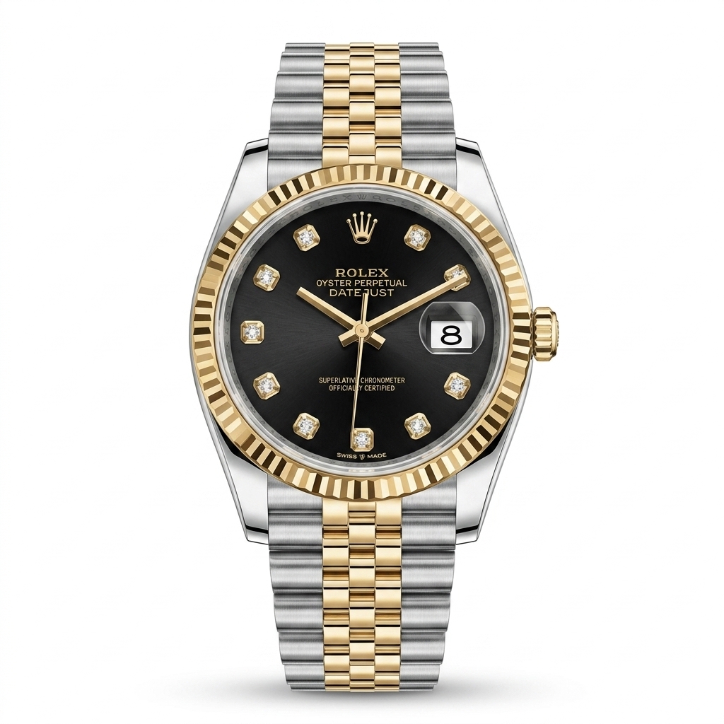 Rolex Datejust 36 Two-Tone Black Diamond Dial