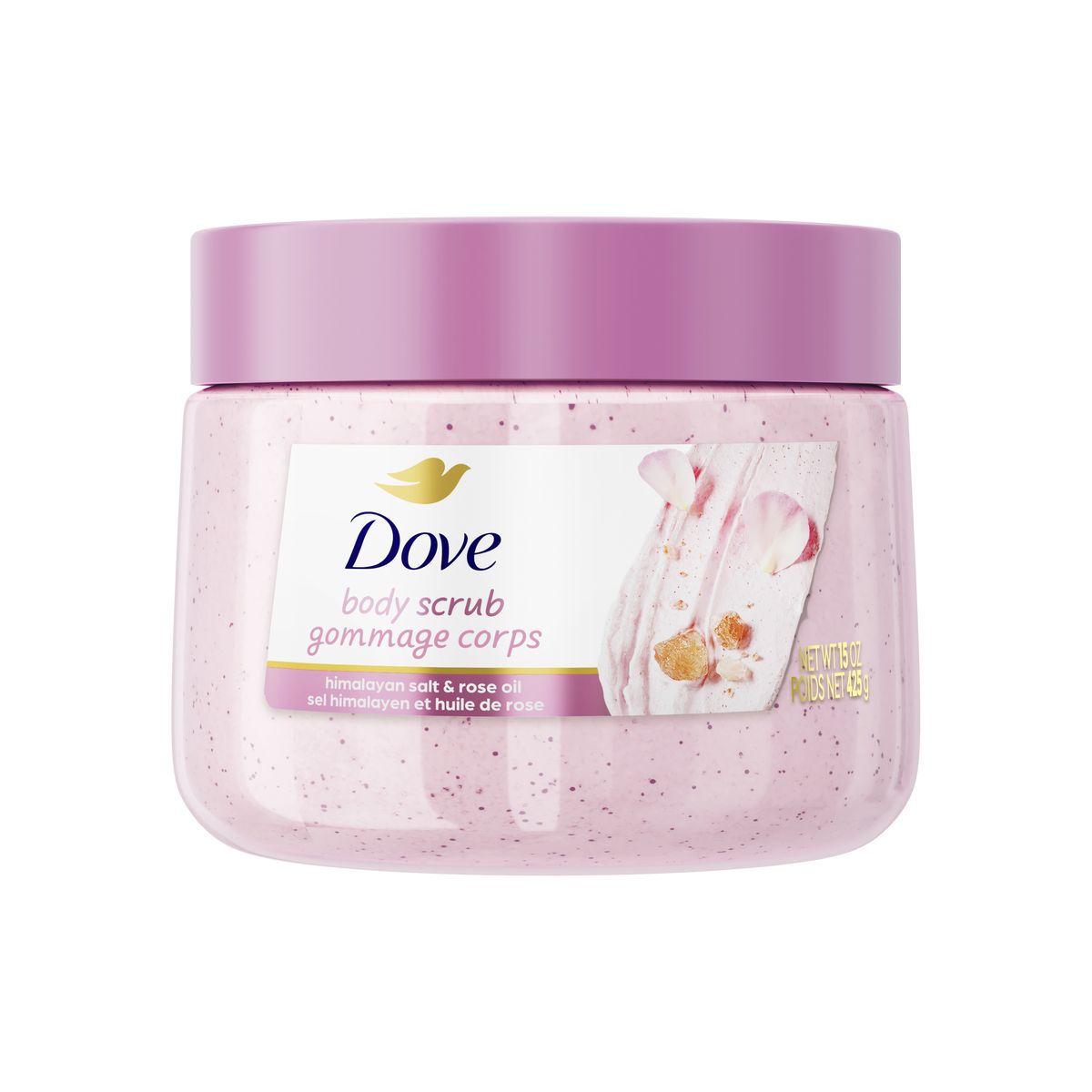 Dove Body Scrub Himalayan Salt & Rose Oil 15oz