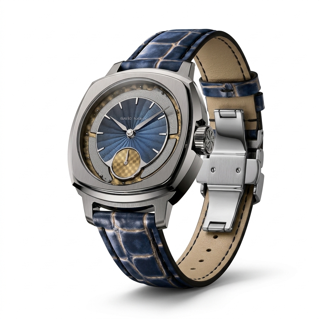 Luxury Automatic Watch | Blue Leather Strap