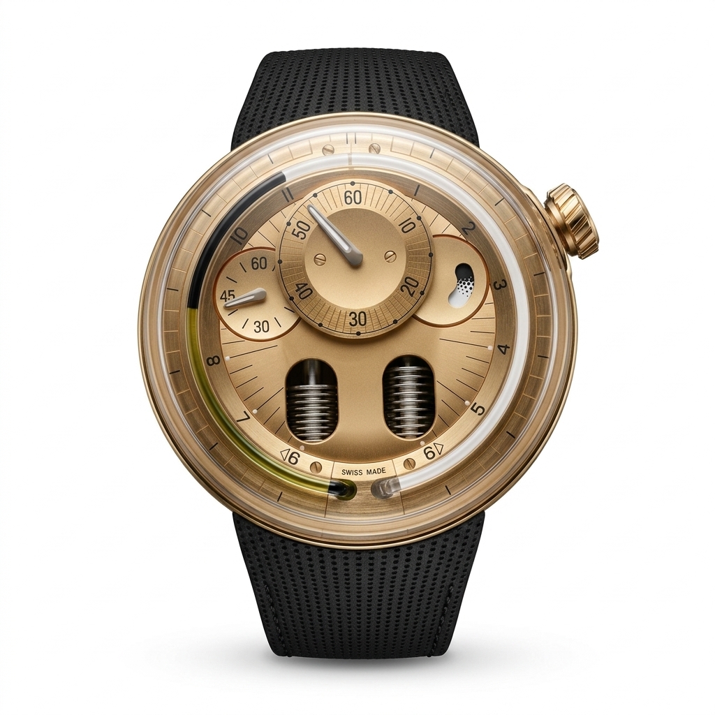 Luxury Gold Fluidic Mechanical Watch