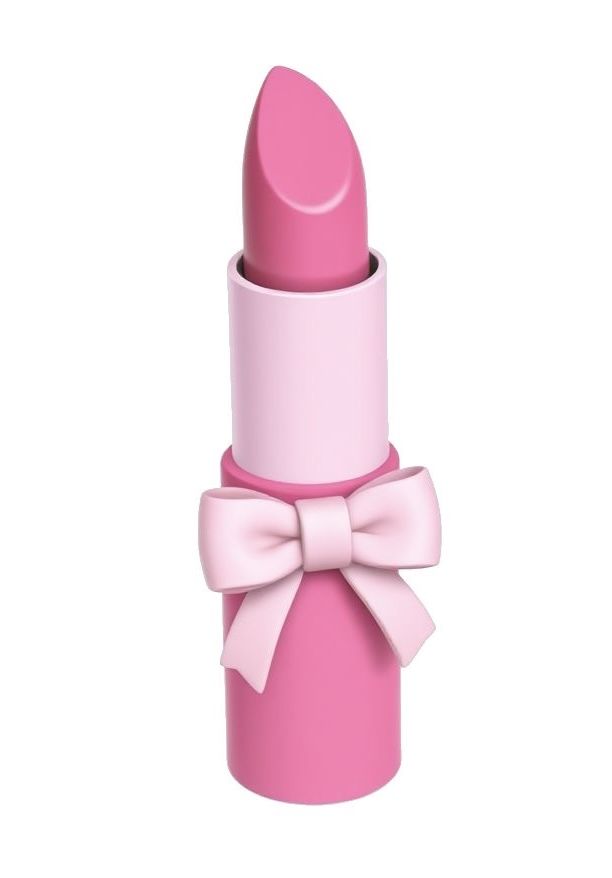 Chic Pink Lipstick with Adorable Bow Design