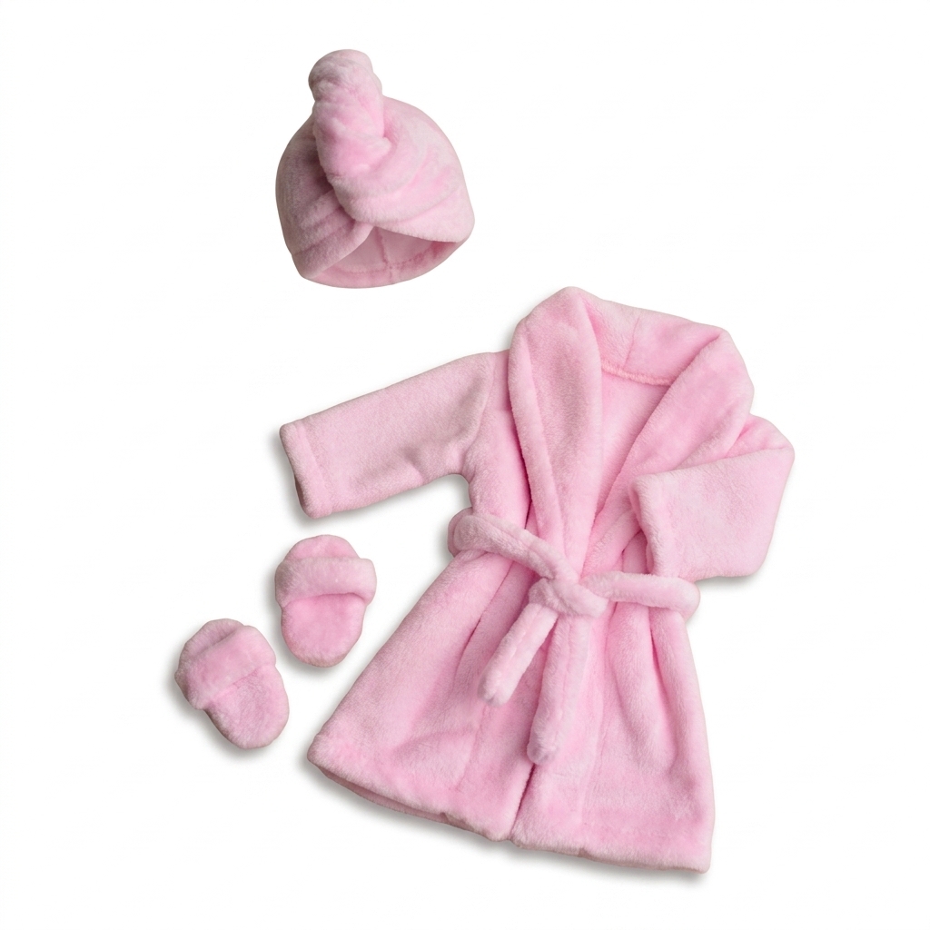 Pink Doll Bathrobe Set | Doll Accessories