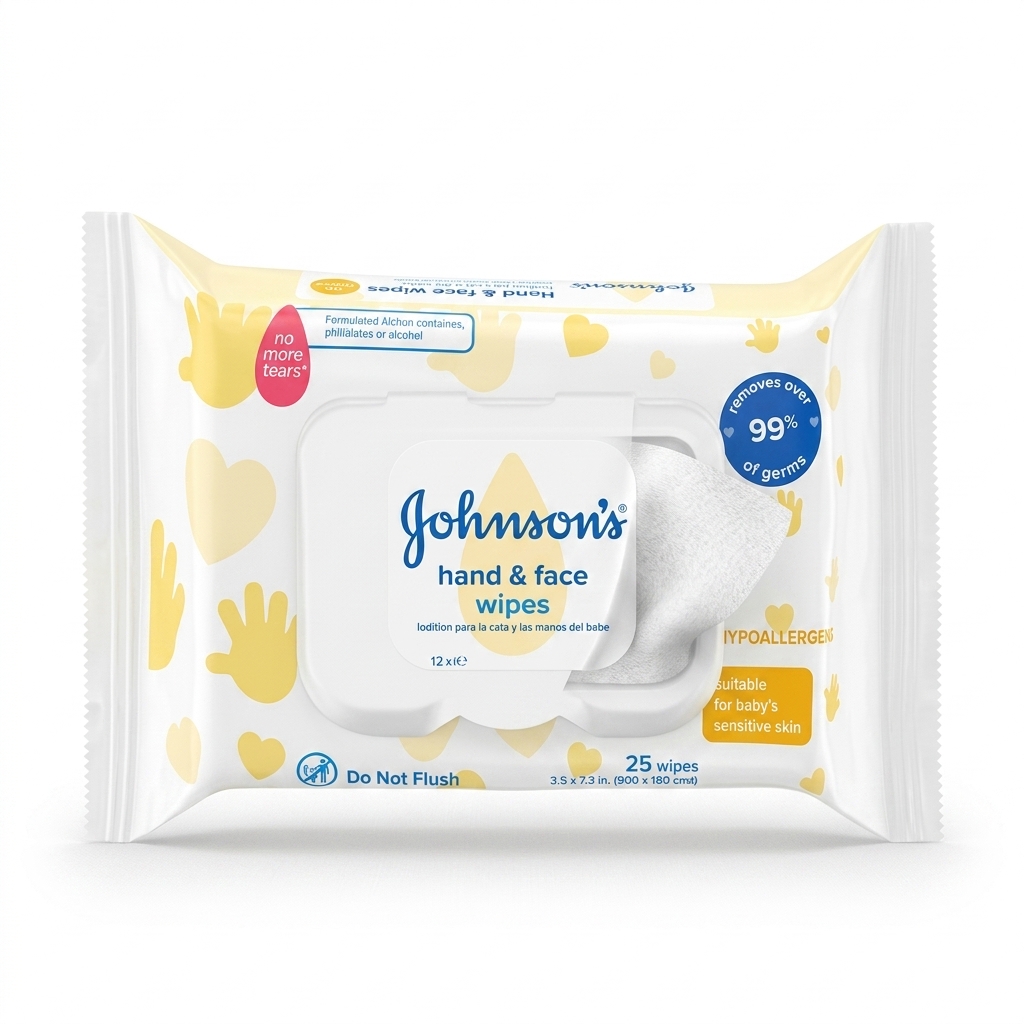 Johnson's Hand & Face Wipes | Gentle Baby Wipes