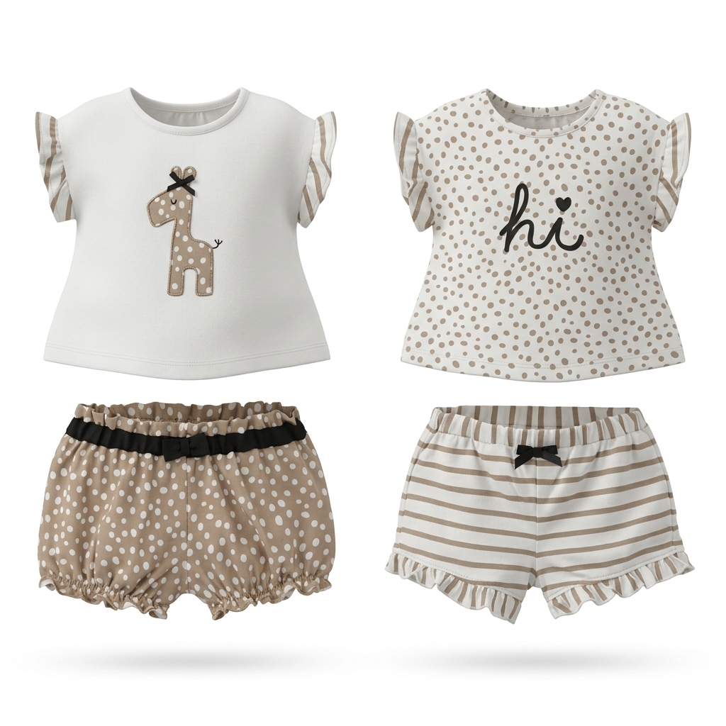 Baby Girls' Summer Top & Shorts Set | Cute Outfits