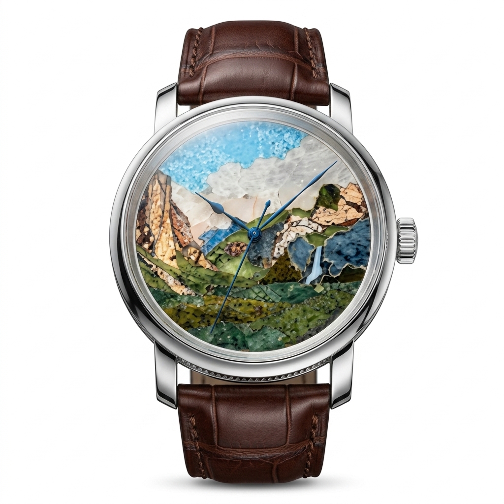 Luxury Mosaic Landscape Dial Watch
