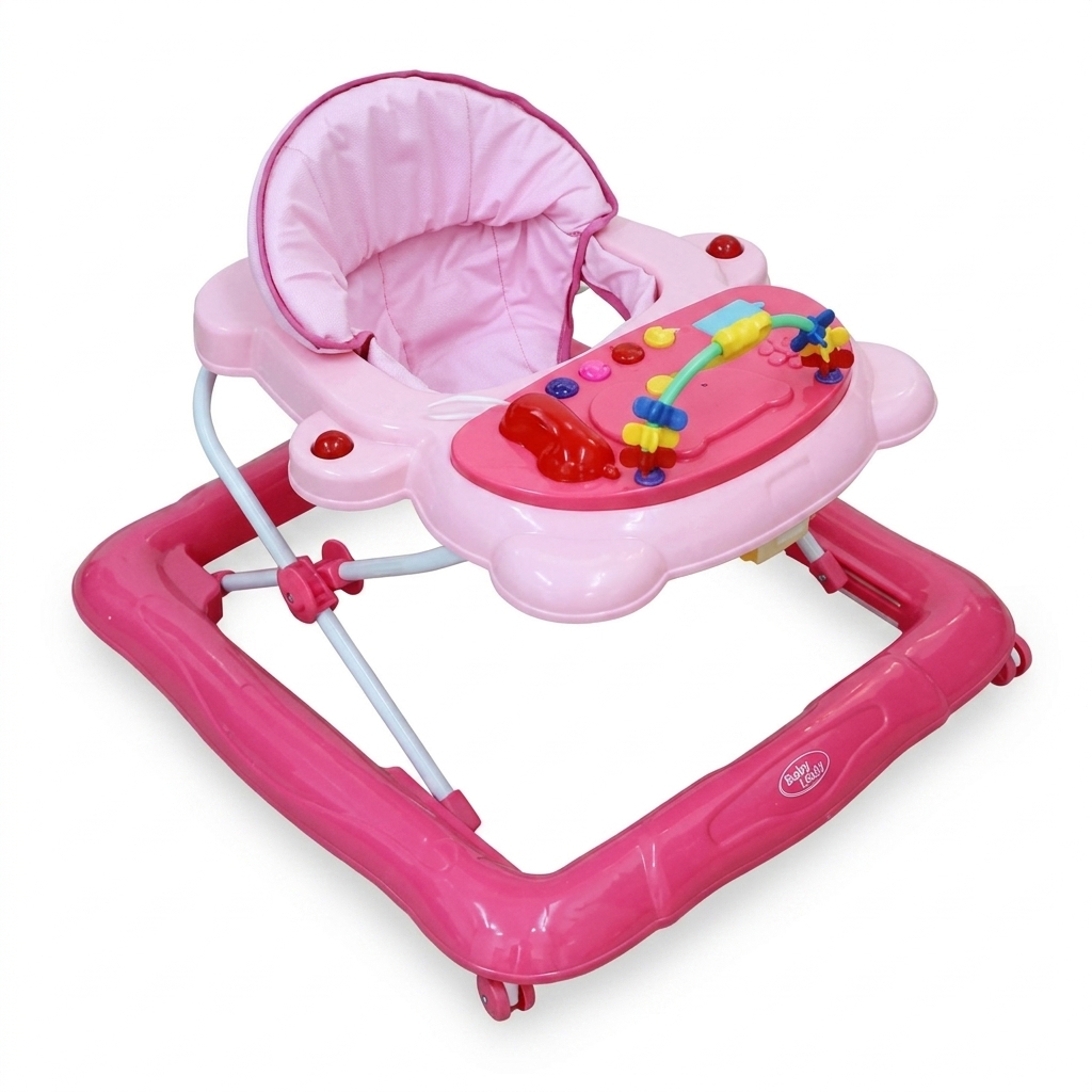 Pink Baby Walker with Activity Tray & Music | Baby Legacy
