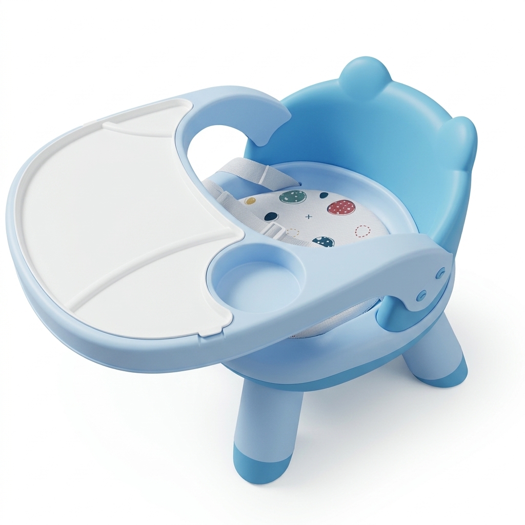Blue Baby Feeding High Chair with Tray