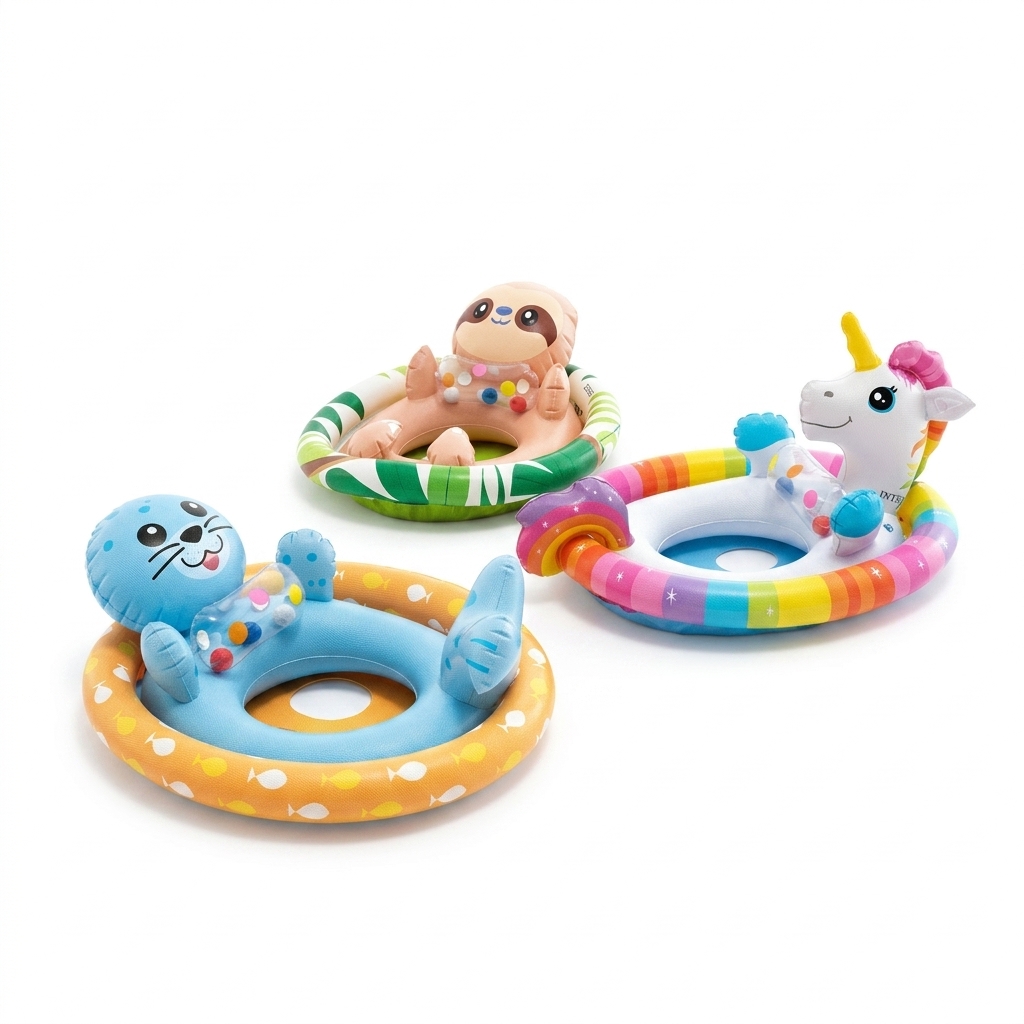 Baby Animal Pool Floats | Inflatable Infant Swim Rings