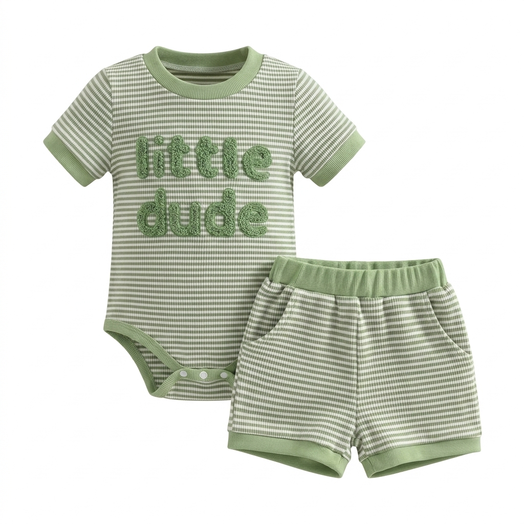 Baby Boys' Striped Bodysuit & Shorts Set