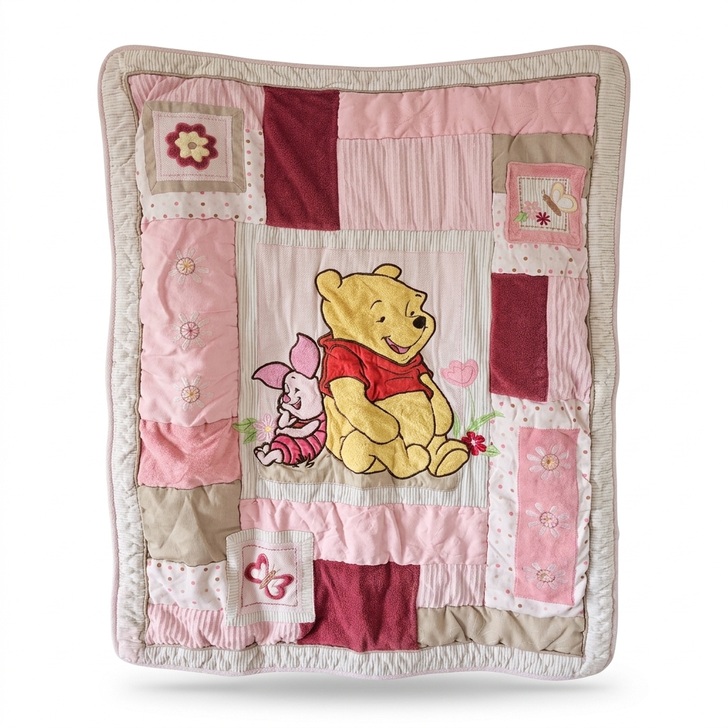 Winnie the Pooh & Piglet Patchwork Baby Quilt