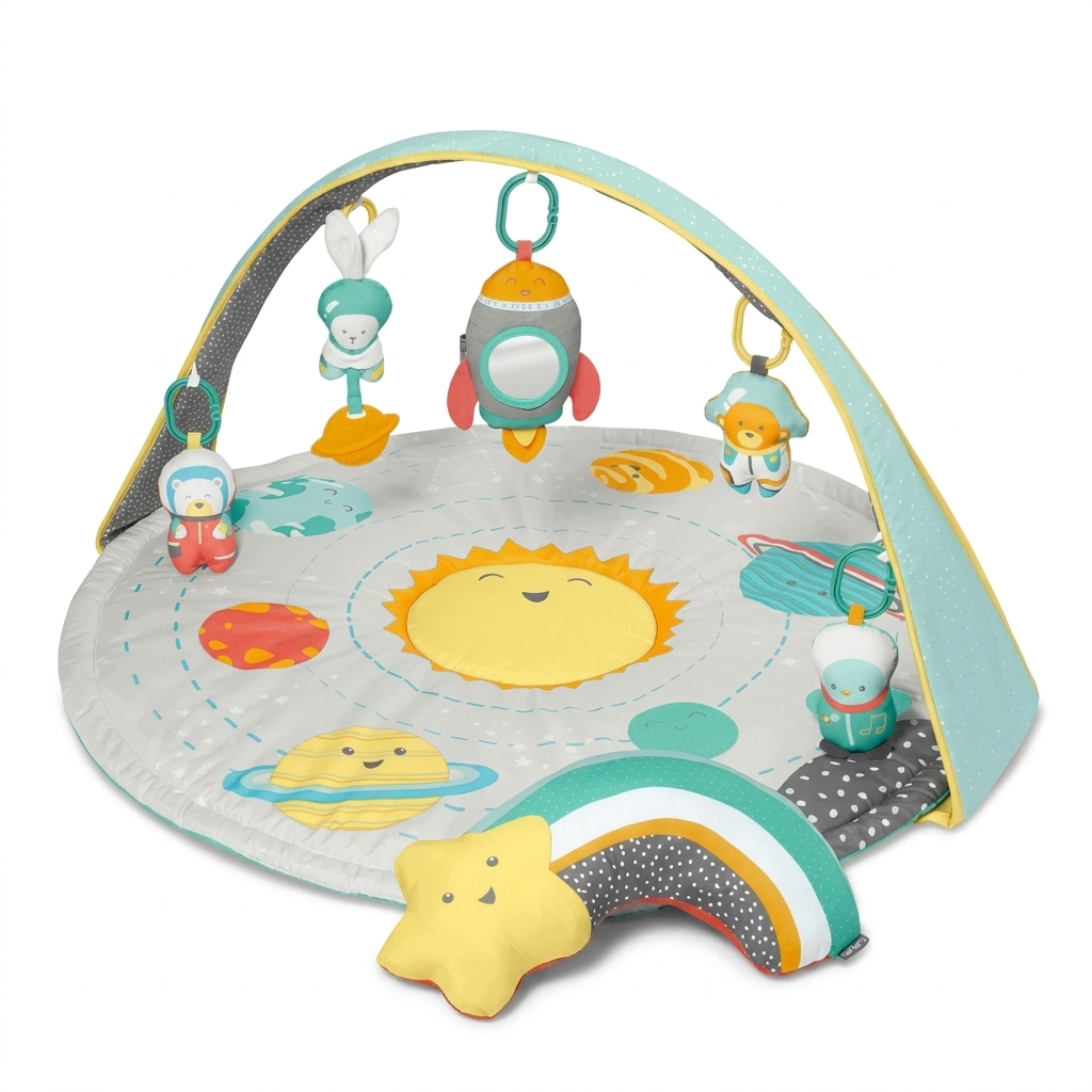 Space Theme Baby Play Mat with Arch & Toys