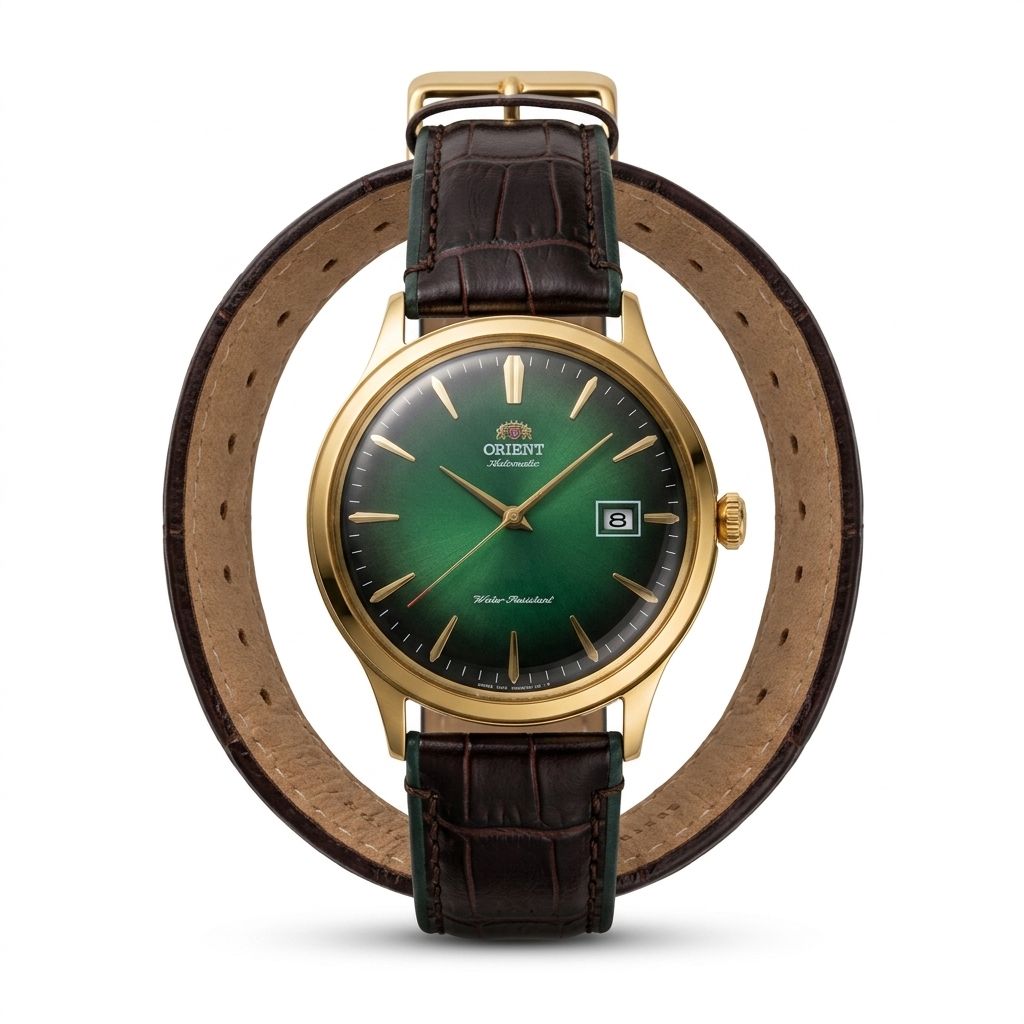 Orient Automatic Green Dial Gold Watch