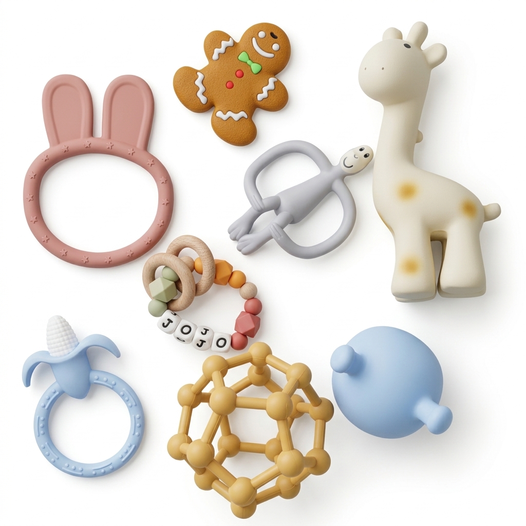 Baby Silicone Teether & Toy Set