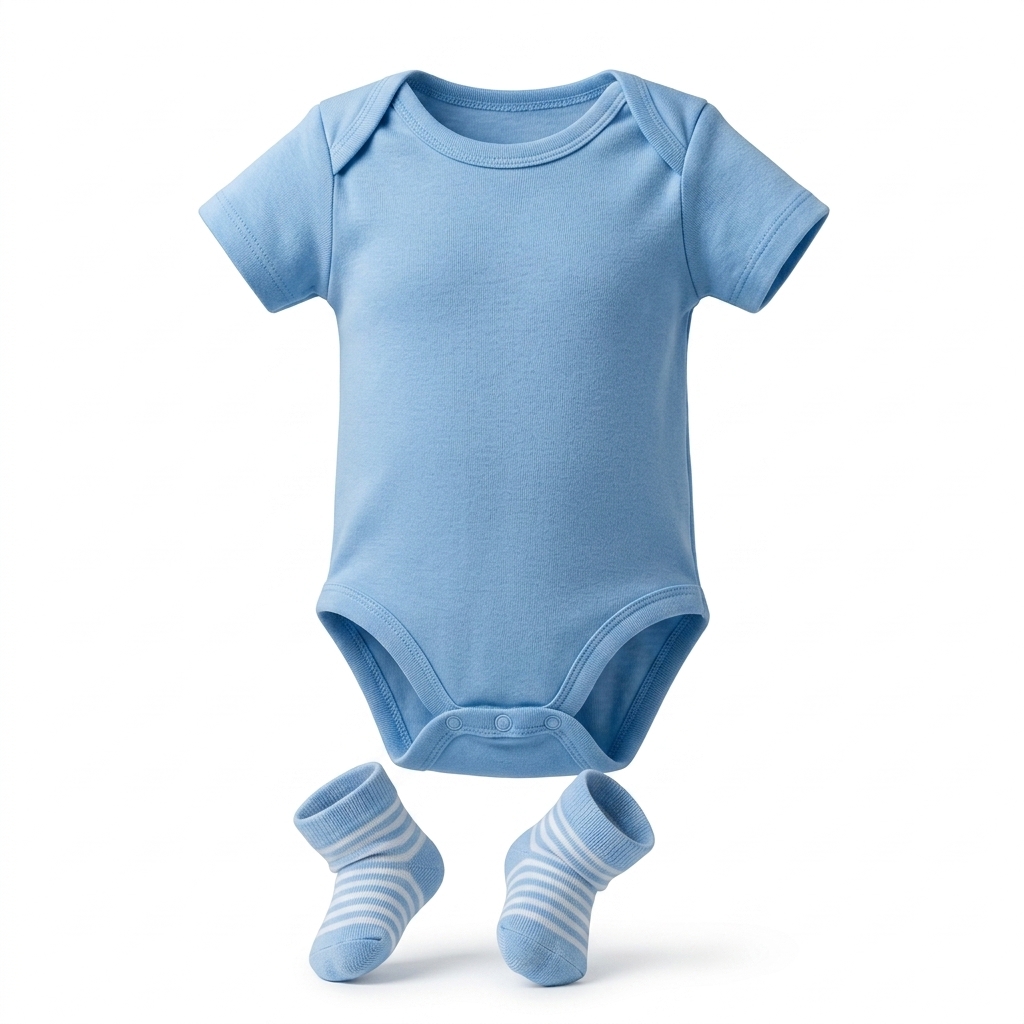 Baby Blue Bodysuit & Socks Set