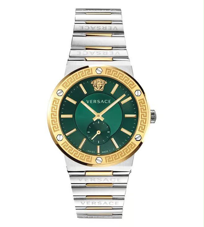 Versace Medusa Green Dial Two-Tone Watch