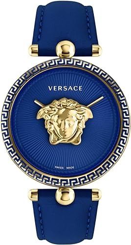 Versace Medusa Head Blue Dial Gold Tone Watch