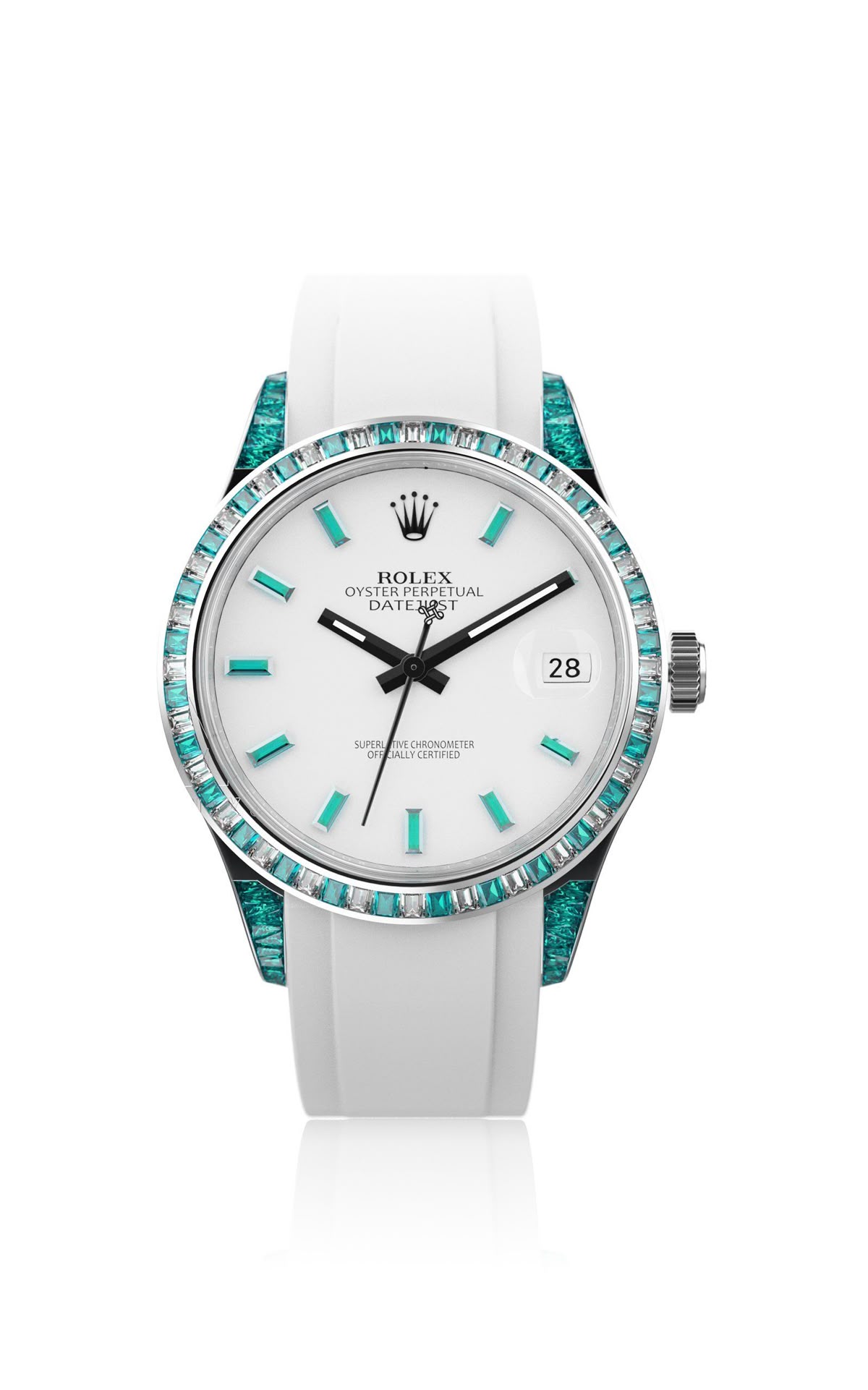 Rolex Datejust Custom Turquoise Watch