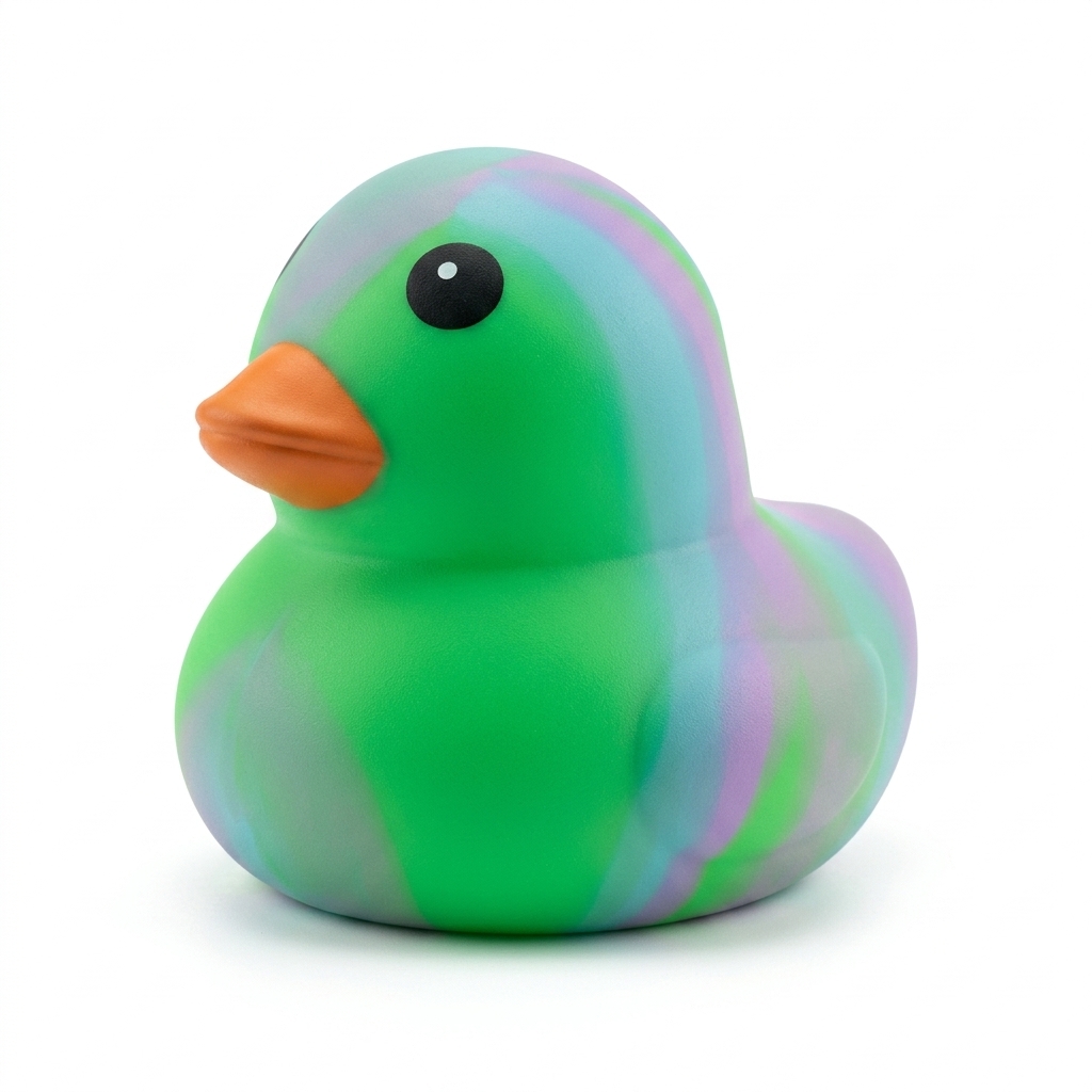 Colorful Swirl Rubber Duck Bath Toy