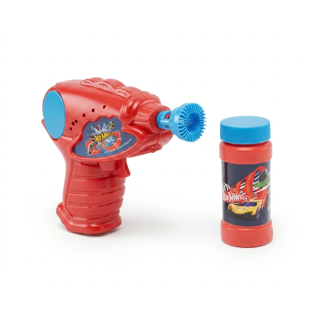 Hot Wheels Bubble Gun & Solution Set for Kids