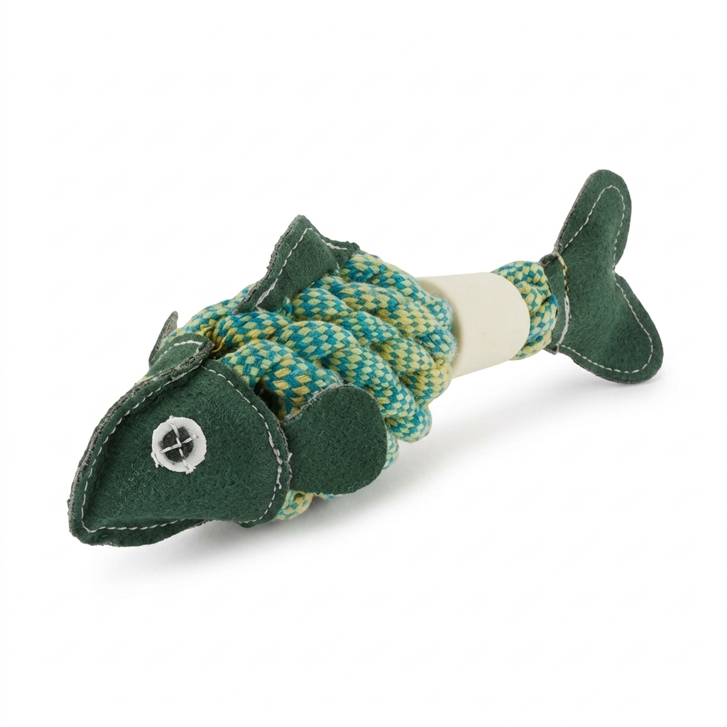 Pet Fish Rope Chew Toy for Dogs & Cats