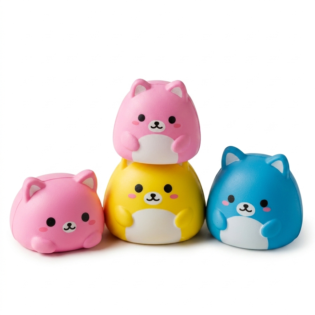 Kawaii Cat Squishy Toys Set | Stress Relief Fidget