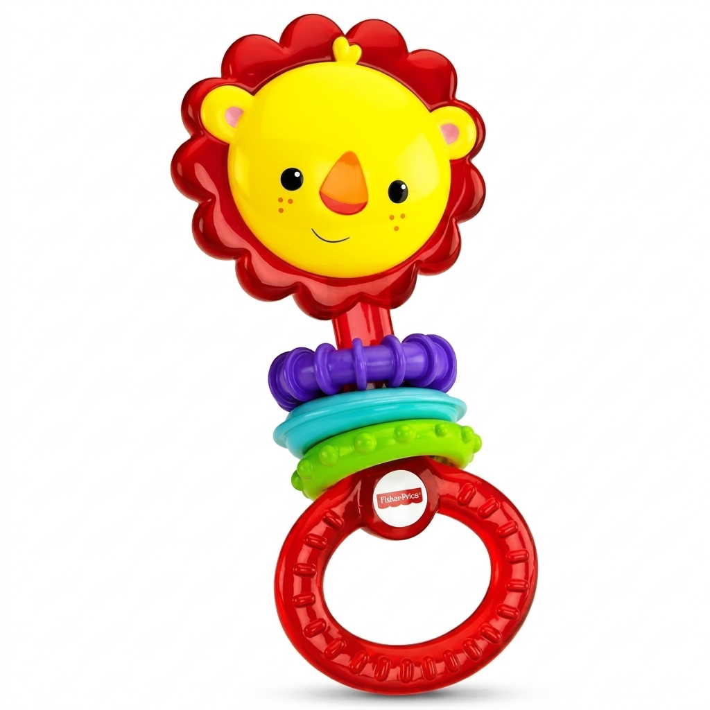 Fisher-Price Lion Rattle & Teether Toy for Babies
