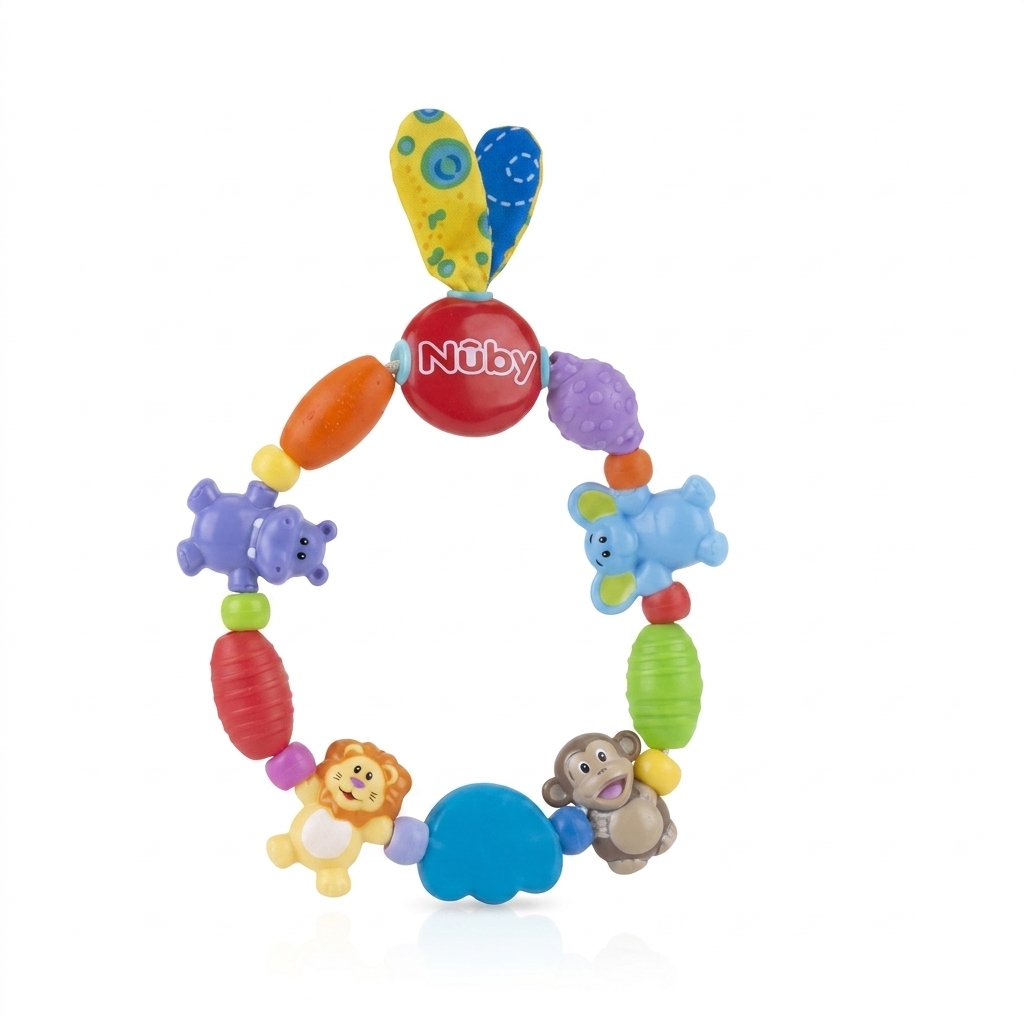 Nuby Safari Animal Bead Rattle & Teether Toy