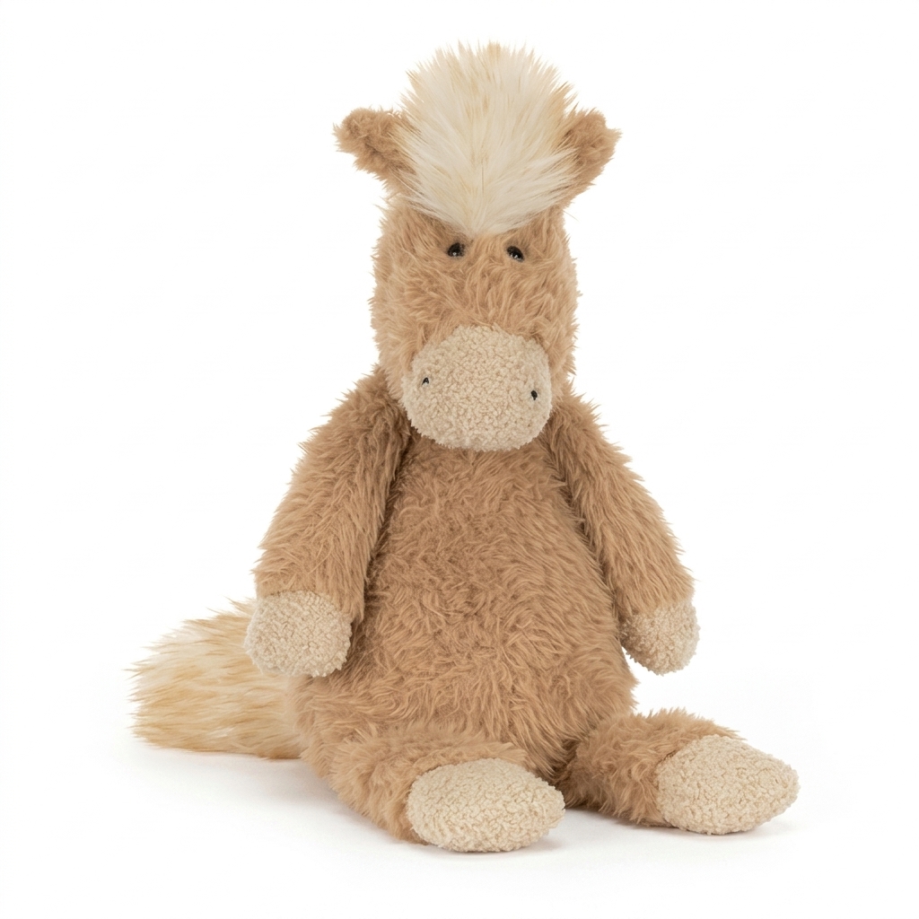 Fluffy Brown Pony Plush Toy for Kids